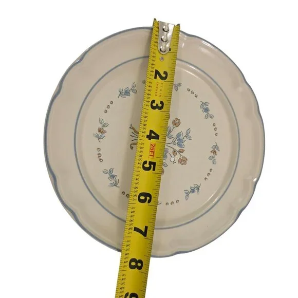 Cordella Bluet Hand Decorated 7 ¾” Stoneware Salad Luncheon Plates – Set of 4 - Picture 6 of 12